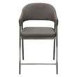Arie Counter Height Chair Set of 2- Gray Faux Leather Seat and Back