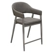 Arie Counter Height Chair Set of 2- Gray Faux Leather Seat and Back