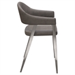 Arie Counter Height Chair Set of 2- Gray Faux Leather Seat and Back