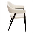 Arie Dining Side Chair Set of 2- Cream White Polyester- Black Legs