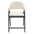 Arie Counter Height Chair Set of 2- Cream White Polyester- Black Legs