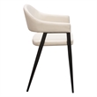 Arie Counter Height Chair Set of 2- Cream White Polyester- Black Legs
