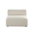 Zey Modular Armless Chair with Low Back- Ivory Sherpa Fabric