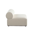 Zey Modular Armless Chair with Low Back- Ivory Sherpa Fabric