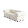 Zey 2pc Modular Corner Chair Set- Low Profile Back- Ivory Sherpa 80 Inch