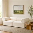Zey 2pc Modular Corner Chair Set- Low Profile Back- Ivory Sherpa 80 Inch