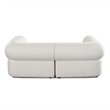 Zey 2pc Modular Corner Chair Set- Low Profile Back- Ivory Sherpa 80 Inch