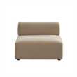 Zey Modular Armless Chair with Low Back- Light Camel Brown Velvet