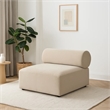 Zey Modular Armless Chair with Low Back- Light Camel Brown Velvet