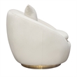 Dela Swivel Accent Chair with Pillow- Cream Velvet- Brushed Gold Base