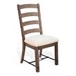 Yael Ladderback Dining Chair Set of 2- White Seat- Brown Solid Mahogany