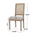 Viba Dining Chair Set of 2- Gray- Cane Light Weathered Brown Wood