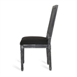 Marsie Dining Chair Set of 2- Black Fabric- Wood Frame Cane Backrest