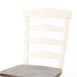 Dean Dining Chair Set of 2- Ladder Back- Dark Brown- White Solid Wood