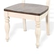 Dean Dining Chair Set of 2- Ladder Back- Dark Brown- White Solid Wood