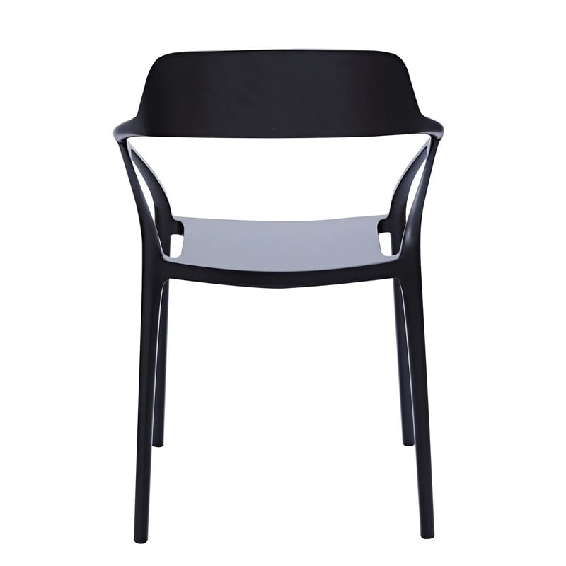 Geni 23 Inch Side Dining Chair Set of 4- Indoor Outdoor- Black Finish
