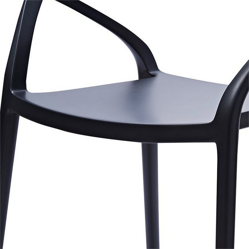 Geni 23 Inch Side Dining Chair Set of 4- Indoor Outdoor- Black Finish