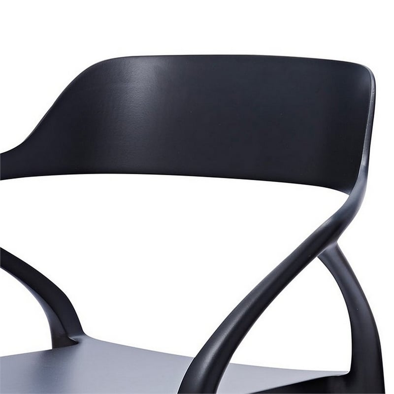 Geni 23 Inch Side Dining Chair Set of 4- Indoor Outdoor- Black Finish