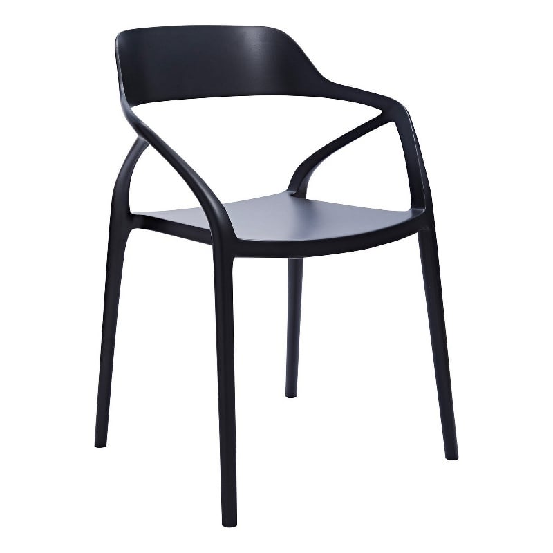 Geni 23 Inch Side Dining Chair Set of 4- Indoor Outdoor- Black Finish