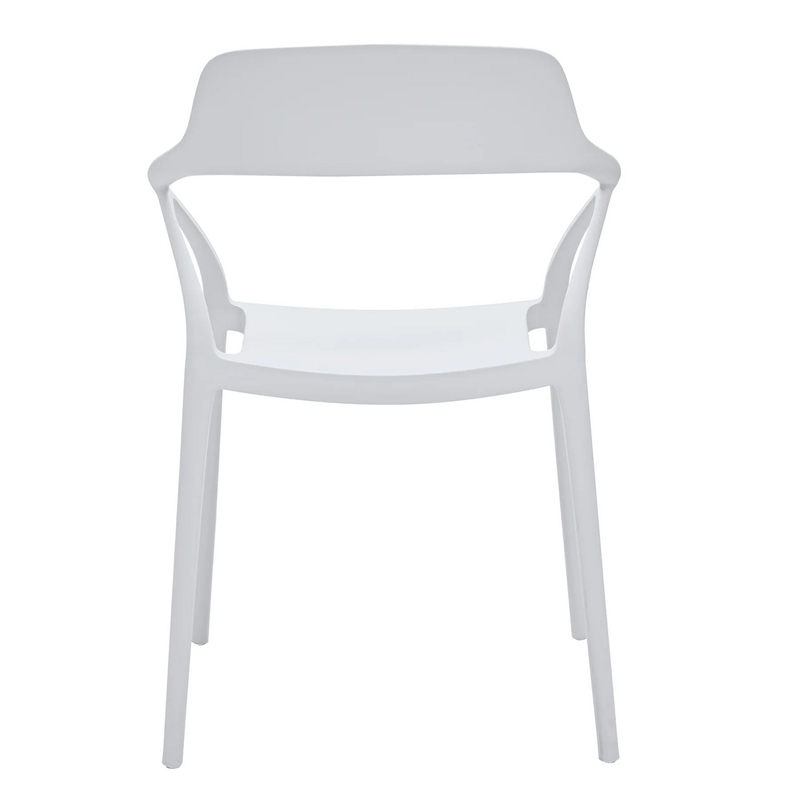 Geni 23 Inch Side Dining Chair Set of 4- Indoor Outdoor- White Finish