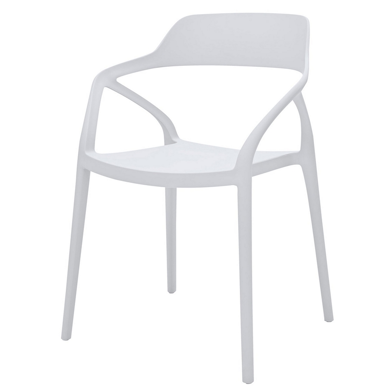 Geni 23 Inch Side Dining Chair Set of 4- Indoor Outdoor- White Finish