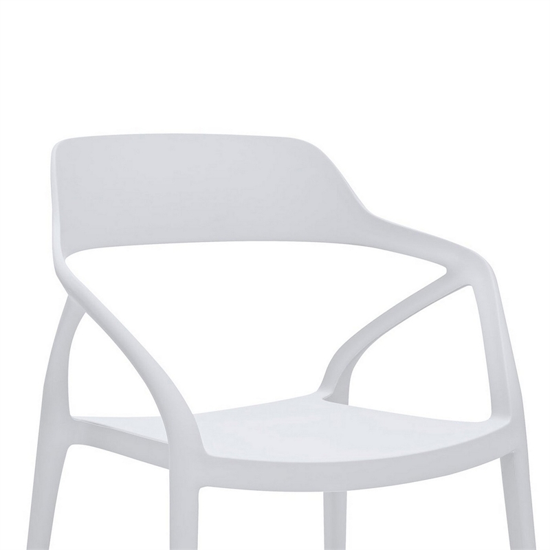 Geni 23 Inch Side Dining Chair Set of 4- Indoor Outdoor- White Finish