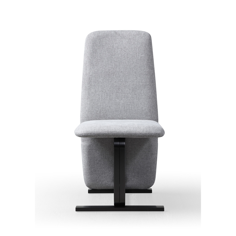 Cid Jim 19 Inch Dining Chair Set of 2- Gray Linen- Sturdy Steel Frame