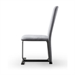 Cid Jim 19 Inch Dining Chair Set of 2- Gray Linen- Sturdy Steel Frame
