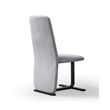 Cid Jim 19 Inch Dining Chair Set of 2- Gray Linen- Sturdy Steel Frame