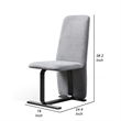 Cid Jim 19 Inch Dining Chair Set of 2- Gray Linen- Sturdy Steel Frame