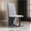 Cid Jim 19 Inch Dining Chair Set of 2- Gray Linen- Sturdy Steel Frame