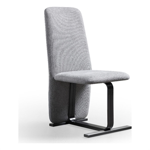 Cid Jim 19 Inch Dining Chair Set of 2- Gray Linen- Sturdy Steel Frame