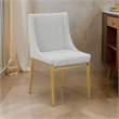 Cid Kinn 19 Inch Dining Chair Set of 2- Light Gray Polyester- Brass Steel