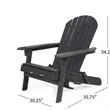 Outdoor Adirondack Chair with Cupholders- Foldable- Dark Gray Wood Finish