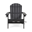 Outdoor Adirondack Chair with Cupholders- Foldable- Dark Gray Wood Finish