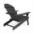 Outdoor Adirondack Chair with Cupholders- Foldable- Dark Gray Wood Finish