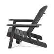Outdoor Adirondack Chair with Cupholders- Foldable- Dark Gray Wood Finish