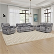 Arisa 3pc Sofa- Loveseat- Chair Manual Recliner Set- Gray Faux Leather