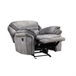Arisa 3pc Sofa- Loveseat- Chair Manual Recliner Set- Gray Faux Leather