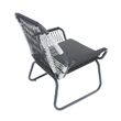 Ciao Accent Club Chair Set of 2- Outdoor Gray Cushions- Gray Rope and Steel
