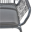 Ciao Accent Club Chair Set of 2- Outdoor Gray Cushions- Gray Rope and Steel