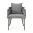 Ruble Accent Chair Set of 2- Gray Waterproof Fabric- Outdoor Rattan- Iron