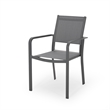 Arini Outdoor Dining Chair Set of 2- Dark Gray Metal Frame- Mesh Seat