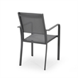 Arini Outdoor Dining Chair Set of 2- Dark Gray Metal Frame- Mesh Seat