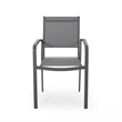 Arini Outdoor Dining Chair Set of 2- Dark Gray Metal Frame- Mesh Seat
