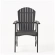 Pima Outdoor Dining Chair Set of 2- Adirondack Dark Gray Acacia Wood