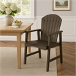Pima Outdoor Dining Chair Set of 2- Adirondack Taupe Gray Acacia Wood