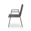 Teny Outdoor Dining Chair Set of 2- Dark Gray Metal. Woven Rope Seat Back