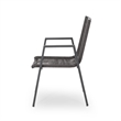Teny Outdoor Dining Chair Set of 2- Dark Gray Metal. Woven Rope Seat Back