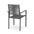 Teny Outdoor Dining Chair Set of 2- Open Back- Woven Rope- Dark Gray Metal